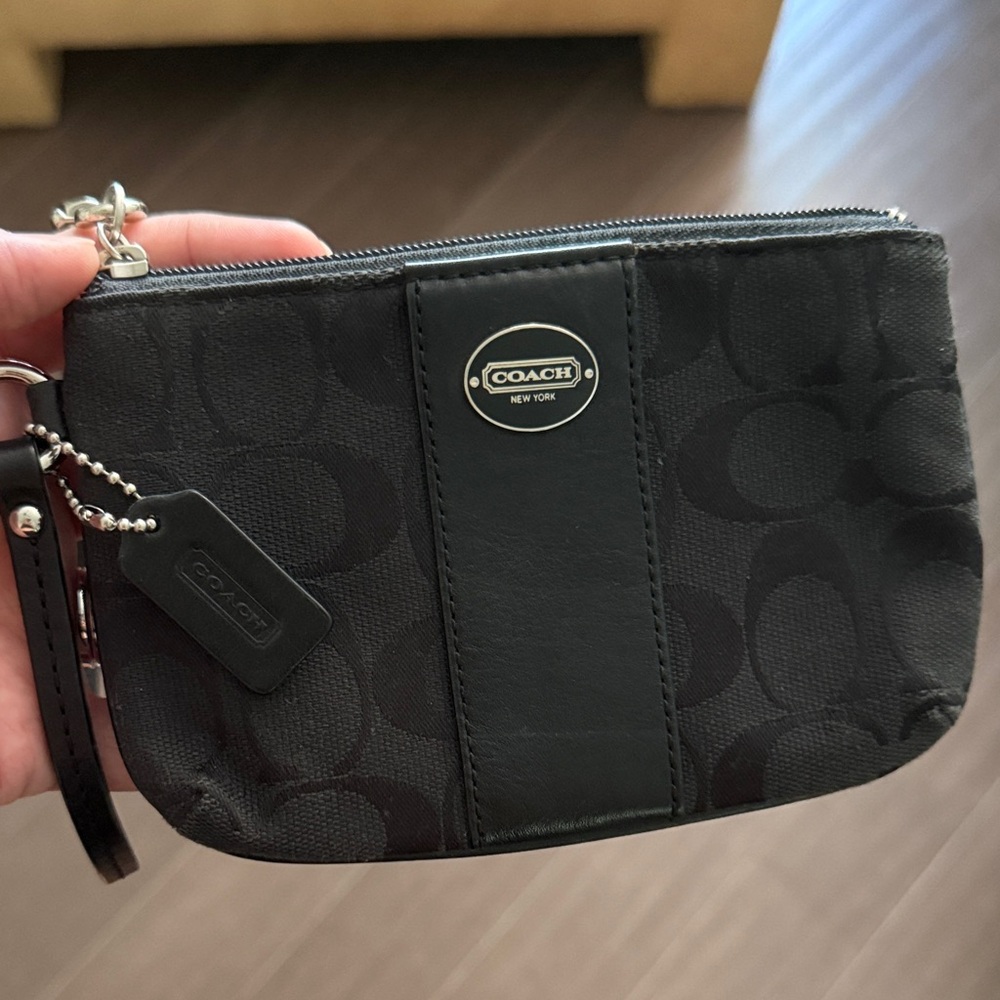 Coach Black Signature Wristlet